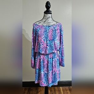 Lilly Pulitzer Off-The-Shoulder Romper Pineapples Size XL